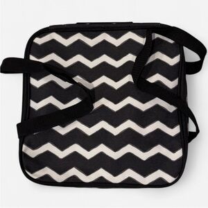 Thirty-One Black and White square Chevron Thermal tote 10”x10”x3”